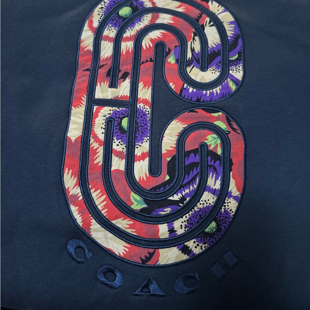 Coach X Kaffe Fassett Navy Sweatshirt with Logo - Picture 4 of 5